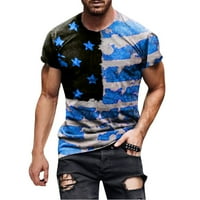 Voss muški ljetni 3D digitalni tisak Dan neovisnosti majica kratkih rukava bluza s kratkim rukavima