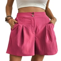Kapreze žene kratke vruće hlače s visokim strukom ljetne kratke plaže Bermuda mini pant vrećica od pune