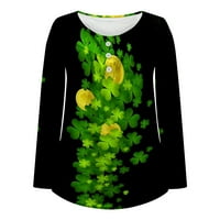 Žene, Slatka Gnome Grafički print casual gumb V izrez Zeleni ruffle Sakrij trbuh pluća ruched bluze
