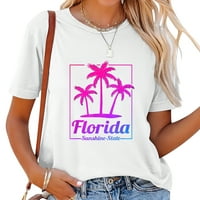 Florida Sunshine State Retro Look Moderan majica kratkih rukava - Grafički čaj za žene sa modnim tiskom