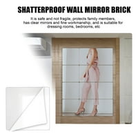 Yoone Zidne ogledalo pločica STRETNI STYLY SHARETROFOOFO otporan na samoljepljivi stakleni zid montiran zrcalo pune dužine za svakodnevnu upotrebu