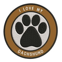 Love Moj Jachsund 3,5 Igrani ili šivanje vezene patch-a Novelty Applique - obiteljski pas pas pasmine životinje Pas Paw - za odmor Turistički odmor Turist