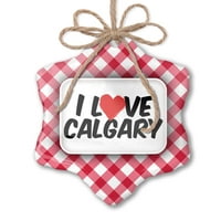 Božićni ukras I Love Calgary Red Plaid Neonblond