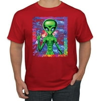 Divlji Bobby, Trippy Vantien u svemiru mirovna ruka pop kultura Muška grafička majica, crvena, 5xl