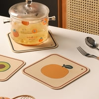 Mat za topline otporna - kvadratni kvadrat protiv skaliranja crtani stolni čestići CUP COASTERY, pribor za jelo