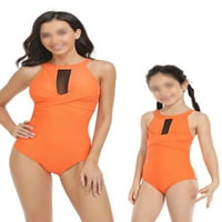 Ritualay Mom Girls Roditelj-Dječji kupaći kostimi Obiteljski kupaći kostimi Trčevi za cipele bez plaže bez plaže bez rukava bez rukava i kćer bez rukava Podesivi remen narančasta 152