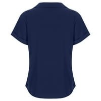 Gacuw Ljetni vrhovi za žene vrhovi bluze s kratkim rukavima Torbeni fit pulover majice T-majice Čvrsti