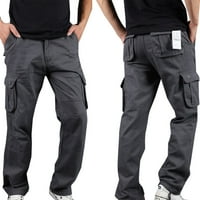CETHRIO MENS teretni hlače opušteno-vanjska plus veličina sa džepovima otporna na pad i zimske casual