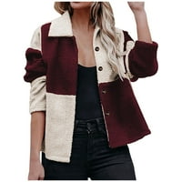 Deagia Womens Jackets Trendy Zip Up duksevi Moda Toplo FAU kaput Jakna WinterButton patchwork dugih rukava odjeća obrezana Cardigan # 1514