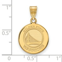 Čvrsti 10K žuti zlatni zvanični NBA hr Državni ratnici Srednji disk Privjesak šarm
