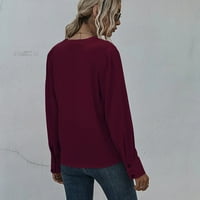 V-izrez dugih rukava na dugih rukava šifon pulover pulover u boji