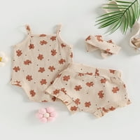 Peyakidsaa novorođenče dječje djevojke odjeću za dijete dojenčad cvjetni rukavi s kratkim elastičnim strukom na glavi