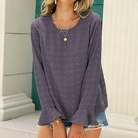 Prodaja dugih košulja za žene, ženski casual okrugli vrat Čvrsta boja, labavi pulover, labav pulover