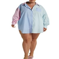 Peyakidsaa ženski ležerna trezorska outfit Stripe majica s dugim rukavima mini kratke hlače