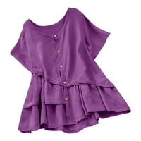 Pimfylm T majice za žene Trendy Womens Glitter Shamrocks majica Funny St Saint Patricks Day Shamrock Clover Tee Purple L
