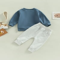 Toddler Baby Boy Jesen Zimska odjeća krava tiskana dukserica, ležerne hlače Set odjeće