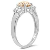 1.5ct okrugli rezani šampanjac simulirani dijamant 14k bijeli zlatni angažman kamena prstena veličine