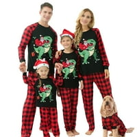 Porodični božićni PJS Podesi dinosaur Santa Claus Print majica sa plaičnim hlačama za odrasle djece baby pas