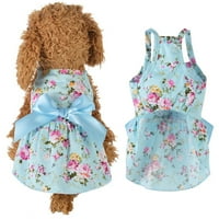 Odjeća za kućne ljubimce Super Mekani luk-čvor ukras pamuk pamučni pas cvjetni print haljina za kućne ljubimce za kućne ljubimce