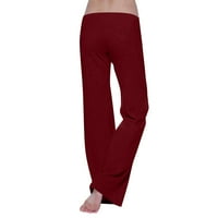 Shomport Womens Pamučne pantalone elastične hlače velike struke Široke noge pune dužine casual pantalone