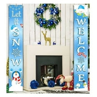 Božićni trijem potpisuje za kućnu obuću Oxford tkanine Xmas vrata na otvorenom zid viseći zabavni ukras E