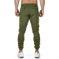 Čišćenje hlača za muškarce Muški džepni džepni džepni trčanje u fitnes hlače Povratne zelene 4