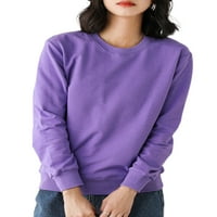 Beiwei Dame Duks majica s dugim rukavima Pulover sa puloverom Solid Color Basic Tops Sport Crew Crt