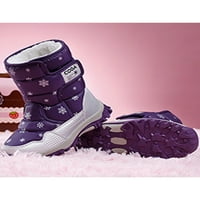 Zodanni dječaci čizme za snijeg tople zimske cipele Čarobna kaseta plišana obloga dječje djevojke udobnosti okrugli nožni prstiju ljubičasti 4Y