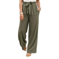 Hlače za žene Trendi Trendovi Žene Solidne boje kašike ravne ležerne hlače hlače zelena XL C1462
