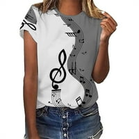 Ljetne ženske ženske majice za majice za vintage Musical Note Ispis Tes Tes majica Poklon majica