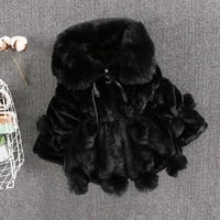 Gersome Toddler Baby Girls Plišani kapuljač pončo Cape Solid Deder Warm Cloak Fleece obložen kaput za