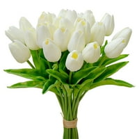 Waroouhouse umjetni tulip bez zalijevanja ne obrišite realno svježe čuvanje ublažavanja FAU kožne cvjetne aranžmane simulacije za kuću