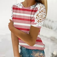 Youmylove Žene vrhovi Ljetni modni čipka Crochet Kratki rukav O-izrez Košulje Casual Dressy Bluzes Prozračno