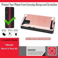 Capsule Case kompatibilan sa T-Mobile Revvl V + 5G [Slatka dizajn Heavy Duty Brušena tekstura hibridna
