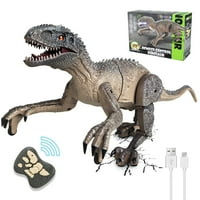 Dinosaur igračka za dječake, daljinski upravljač Dinosaurus za djecu realistično velociraptor sa hodanjem, lutanjem, svijetlim očima i štitnim dječacima Dječji poklon