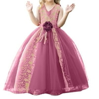 Djevojke toddlere haljine ljetne tinejdžerske princeze bez rukava dugim cvjetnim vjenčanim modelom model