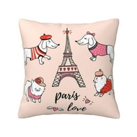 Jazavčar i Eiffelov tornjev toranj jastučnici Kućni dekor Ugodne obloge za jastuke za krevet na kauč