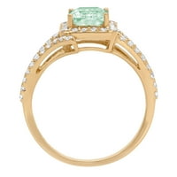 2.1ct smaragdni rez zeleni simulirani dijamant 18k žuti zlatni ugraving izjava bridalna godišnjica angažman