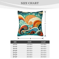 Dekorativni jastuk, Ocean Sea Waves Square Sofa Dekorativni pleteni jastuk, 16 x16
