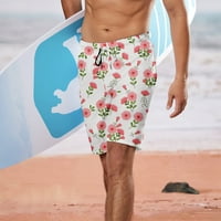 Chingque Muns Casual Hotsa MENS Havajska kratke hlače za plažu Cvijet elastičan struk Drav kratak za