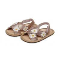 Biayxms Baby Girls New Stil Protuklizne ravne cipele, cvjetni aplicirani uzorak mekane slatke sandale