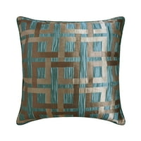 Ukrasni teal plavi 18 x18 jastuci za bacanje jacquard jacquard svile za kauč, geometrijski uzorak modernog stila - ataro