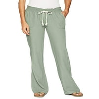 Franhais ženske ležerne hlače široke noge, ljetne hlače sa sobnim bojama sa džepovima