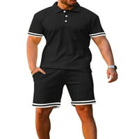 Sexy Dance Men Polo majice i kratke hlače Kratki rukav Jogger set rever od outfit Comfy TrackSit setovi