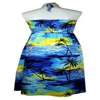 Havajska haljina haljina leptira Luau haljina u plavom zalasku sunca