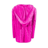 Plus veličine kardigan za žene pletene kardiganke Havajska majica Fau Shearling Shaggy jakna Debeli džemper Elegantna jakna opruga