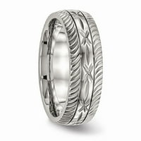 Mia Diamonds od nehrđajućeg čelika polirani dijamantski rezni prsten veličine - 11