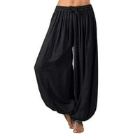 DTIDTPE široke pantalone za noge za žene, žene plus veličine pune boje casual labave harem hlače yoga