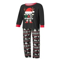 MubIneo božićna porodična pidžama Podudarni set, pisma s dugim rukavima, majica za ispis šešira sa drvećem