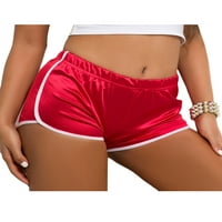 Žene Yoga Shorts Side Striped Fitness Sports Teretana Aktivna odjeća Trčanje Jogger Jogging Ljeto Plažni kratke hlače Ležerne salon Hot Halts Red 2xl